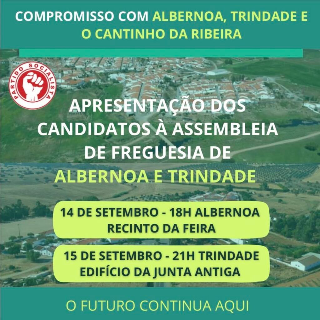 𝗛𝗢𝗝𝗘 𝗘𝗠 𝗔𝗟𝗕𝗘𝗥𝗡𝗢𝗔!

Venha conhecer os candidatos à Assembleia de Freguesia de Alb...